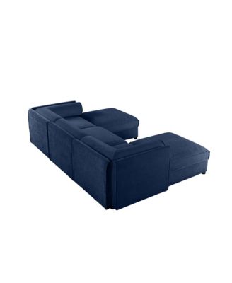 Chenille Sofa with Storage & Ottoman