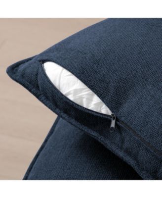 130" U-Shaped Sofa with Console, Cupholders, Sleeper & Chaise (Blue)