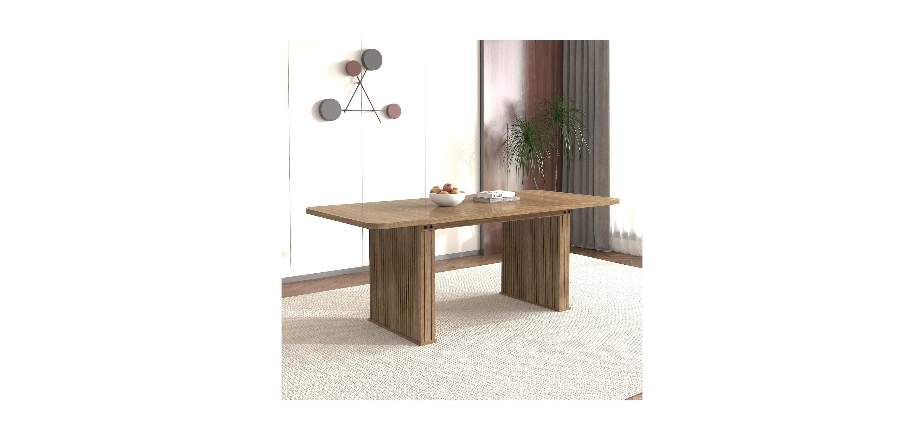 Streamdale Furniture Streamdale Modern Wood Dining Table with Pedestal