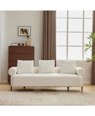 Streamdale 78" Modern Beige Sofa Couch with 3 Pillows