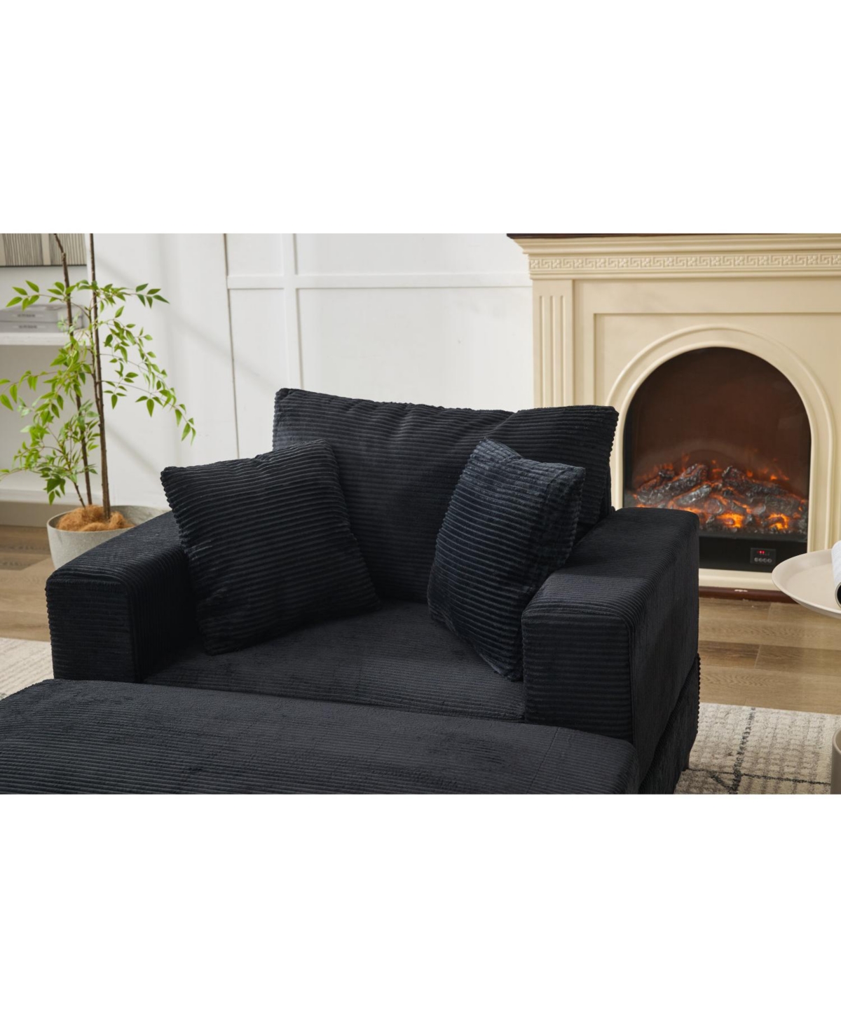 Streamdale Furniture Chaise Lounge Sofa Bed with Ottoman & Pillows