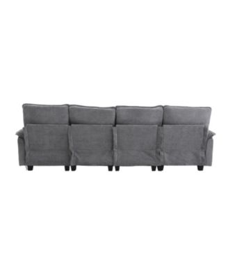 106" U-Shape Sectional Sofa Cloud Couch, Chenille, Ottoman & Pillows