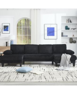 U-Shaped Sofa with Double Chaise, Oversized 4-Seat Couch