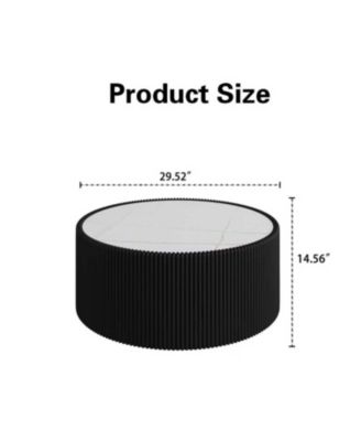 Streamdale Light Marble Top Leather Coffee Table