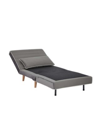 Streamdale Modern Velvet Foldable Sofa Bed Set, Grey