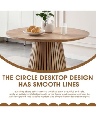 Modern Round Wooden Dining Table - Space Saving