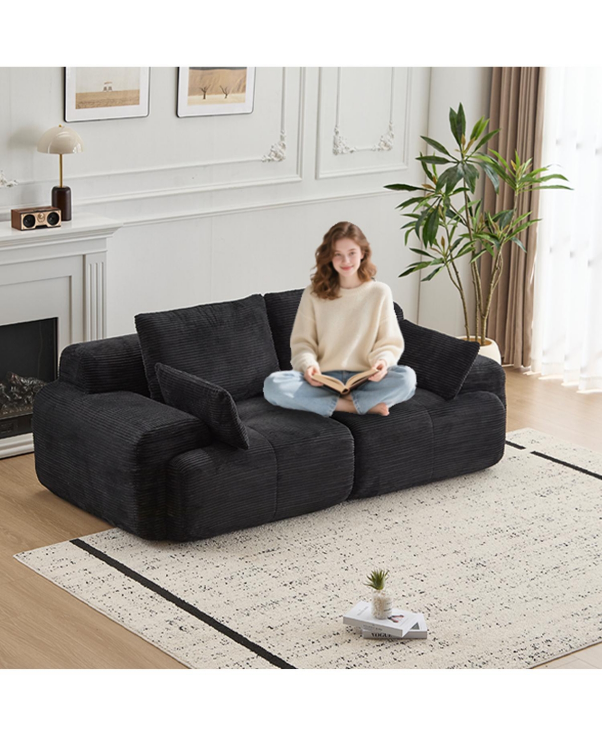 Streamdale Furniture Modern Memory Foam Corduroy Sectional Sofa