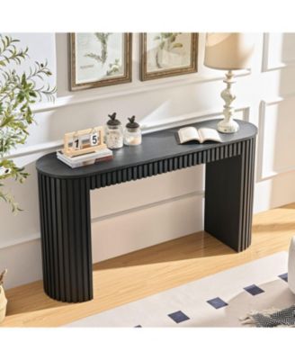 Modern Console Table with Drawer - Black