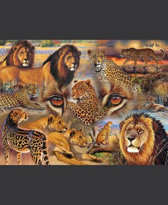 Big Cats of the Plains 500 piece Jigsaw Puzzle for Adults