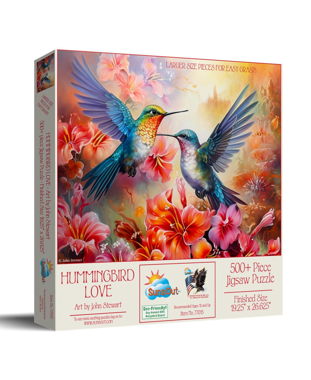 SunsOut Hummingbird Love 500 piece Jigsaw Puzzle for Adults Large Pieces