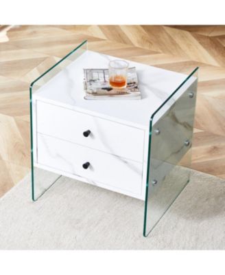 + 1 Pc. + Glass + Storage + Bedside Table