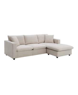  Modern Sectional Sofa, Cloud Couch with Ottoman