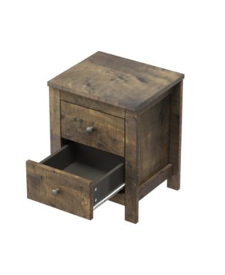 Rustic Nightstand Set of 2 with Storage
