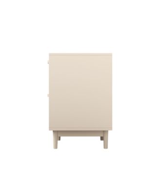 Rattan End Table with Storage Drawers