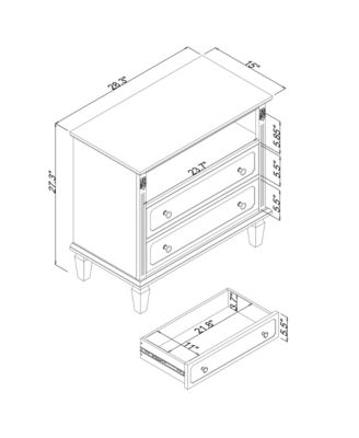 Farmhouse Nightstand with Charging Station and Side Table
