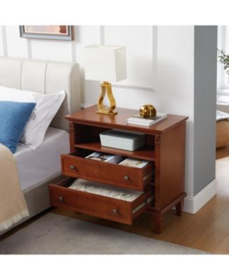 Nightstand with Charging Station and Drawers