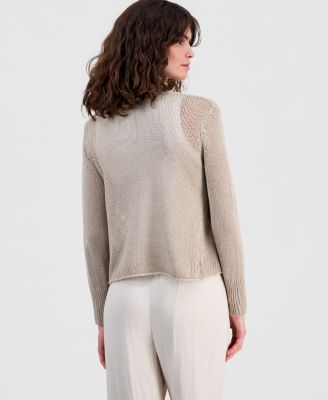 Women's Cropped Open-Front Cardigan