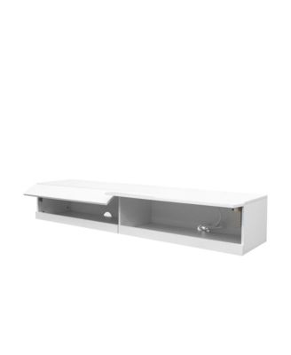 180 Wall Mounted Floating 80" TV Stand with 20 Color LEDs and Charging Station