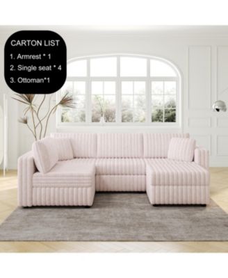 Soft U-Shaped Sofa for 4 with Matching Ottoman.