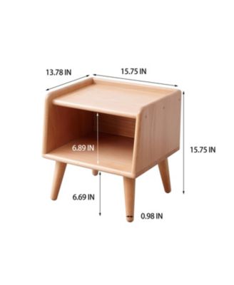 Streamdale European Beechwood Bedside Table Modern, Nordic Storage Cabinet