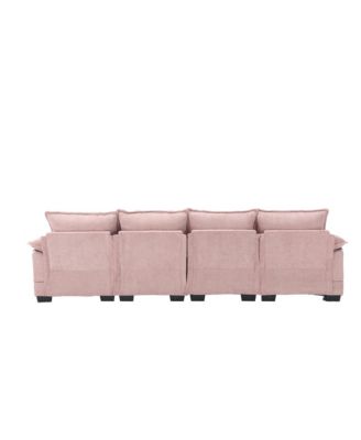  Chenille, high quality sponge filling, solid wood frame, oversized four-seater, U-shaped combination sofa