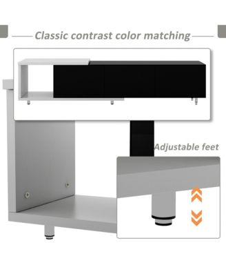 70.1"-100" Modern Stylish ExtendableTV Stand TV Cabinet for 80+inch TV, Black+White