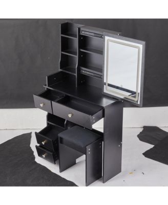 Compact Vanity Table with Touch Control LED Mirror (EPA, GCC, UL Certified