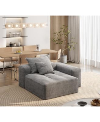 Modern Chenille Modular Sectional Sofa with Pillows