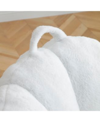 Giant Faux Fur Bean Bag Chair with Footstool