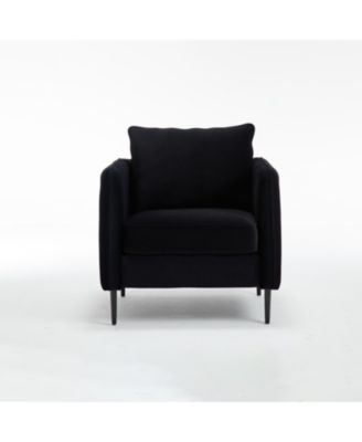 Velvet Accent Chair with Metal Legs