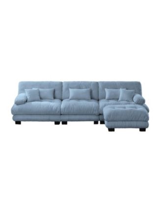 Luxury Modular Sectional Sofa - Chenille Blue