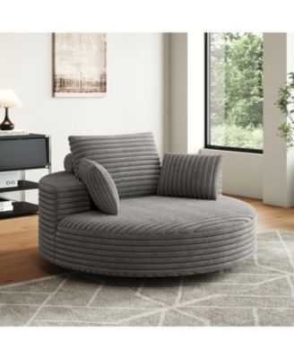 55" Corduroy Swivel Sleeper Chair