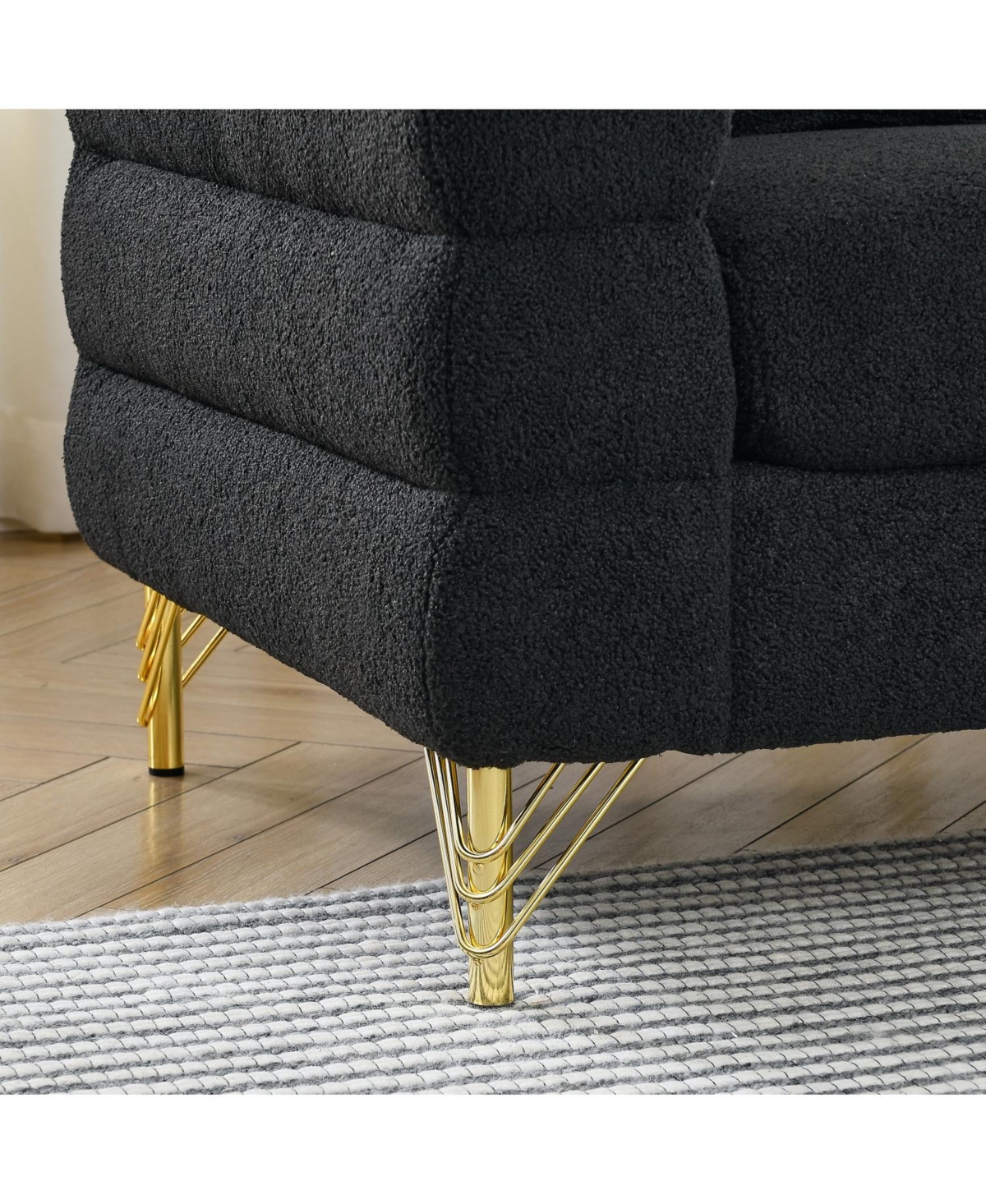 Streamdale Furniture 3-seater + 3-seater Combination sofa.black teddy