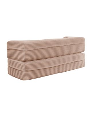 Corduroy Floor Sofa Bed with Pillows