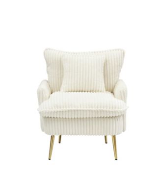  Beige Corduroy Accent Chair - Apartment/Office/Living Room