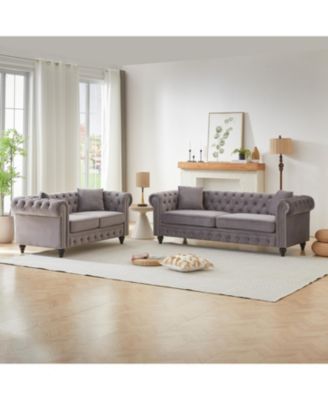 Streamdale Modern 5-Seat Sofa Set, Wood Frame & Feet, 4 Cushions