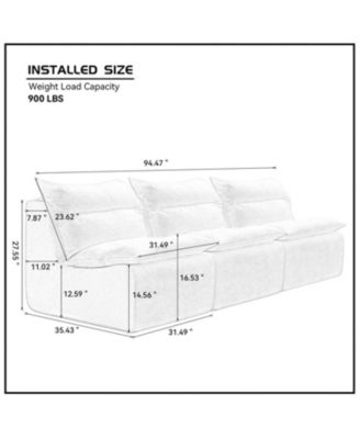 3-Seat Sofa Lounge Chair - White Polyester