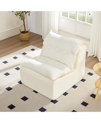 3-Seat Sofa Lounge Chair - White Polyester