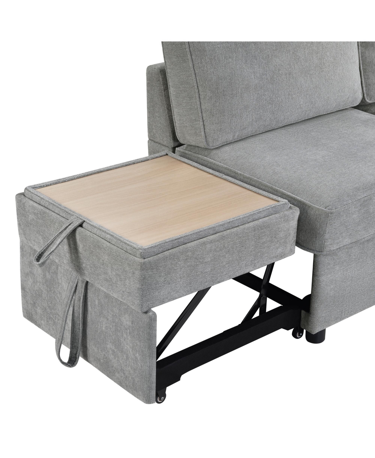 Streamdale Furniture Convertible Sectional Sofa Bed w/ Pull-Out Sleepers, Table, Usb, Storage