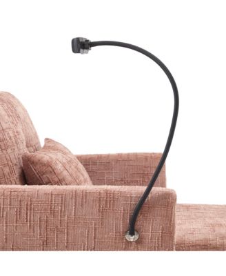 Multifunctional Chenille Recliner Sofa with Storage & Phone Bracket