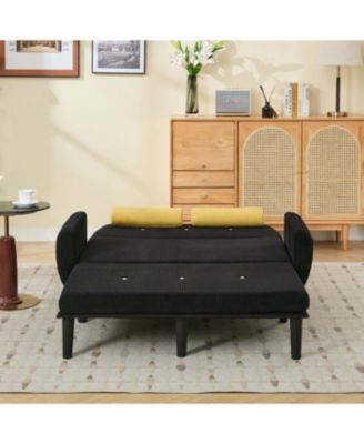 Streamdale   Corduroy Loveseat Sleeper Sofa with Storage & USB