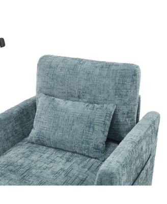 Multifunctional Chenille Recliner Sofa with Storage & Phone Bracket