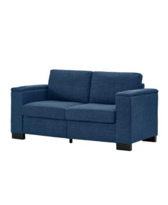 67.7" Modern Blue Loveseat with Cup Holder & Storage