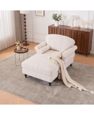 Oversized Chenille Chaise Lounge Sofa Bed