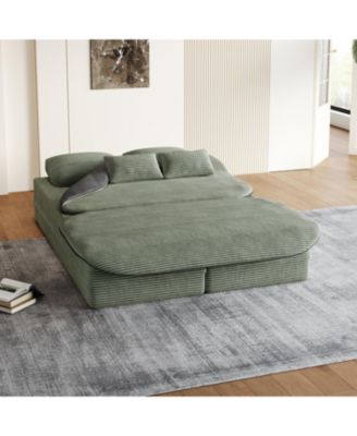75" Foldable Sofa Bed with Blanket