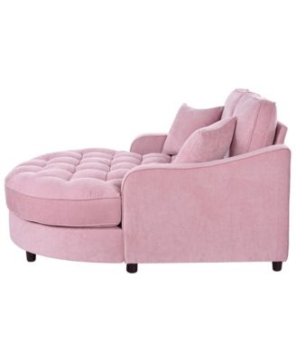 55" Modern Chaise Lounge Sofa Bed with Tufted Seat & Pillows