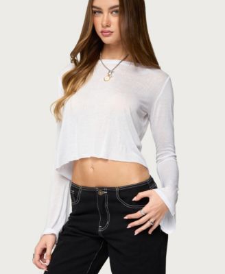 Womens Catalena Long Sleeve Sheer Top