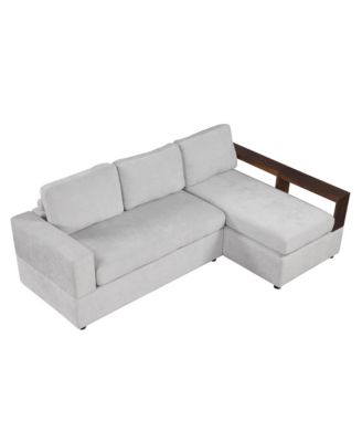 Streamdale 87.4" Sectional Sofa Couch with Reversible Armrests, Gray