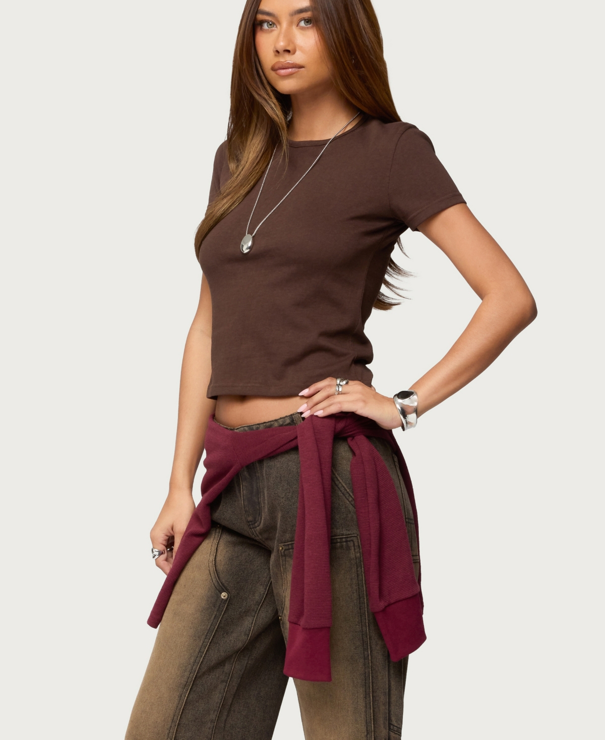 Edikted Women's Nikkey Semi Sheer T Shirt