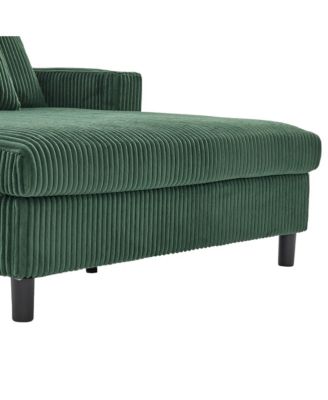 Corduroy Oversized Recliner Sofa w/ USB, LED, Cup Holder